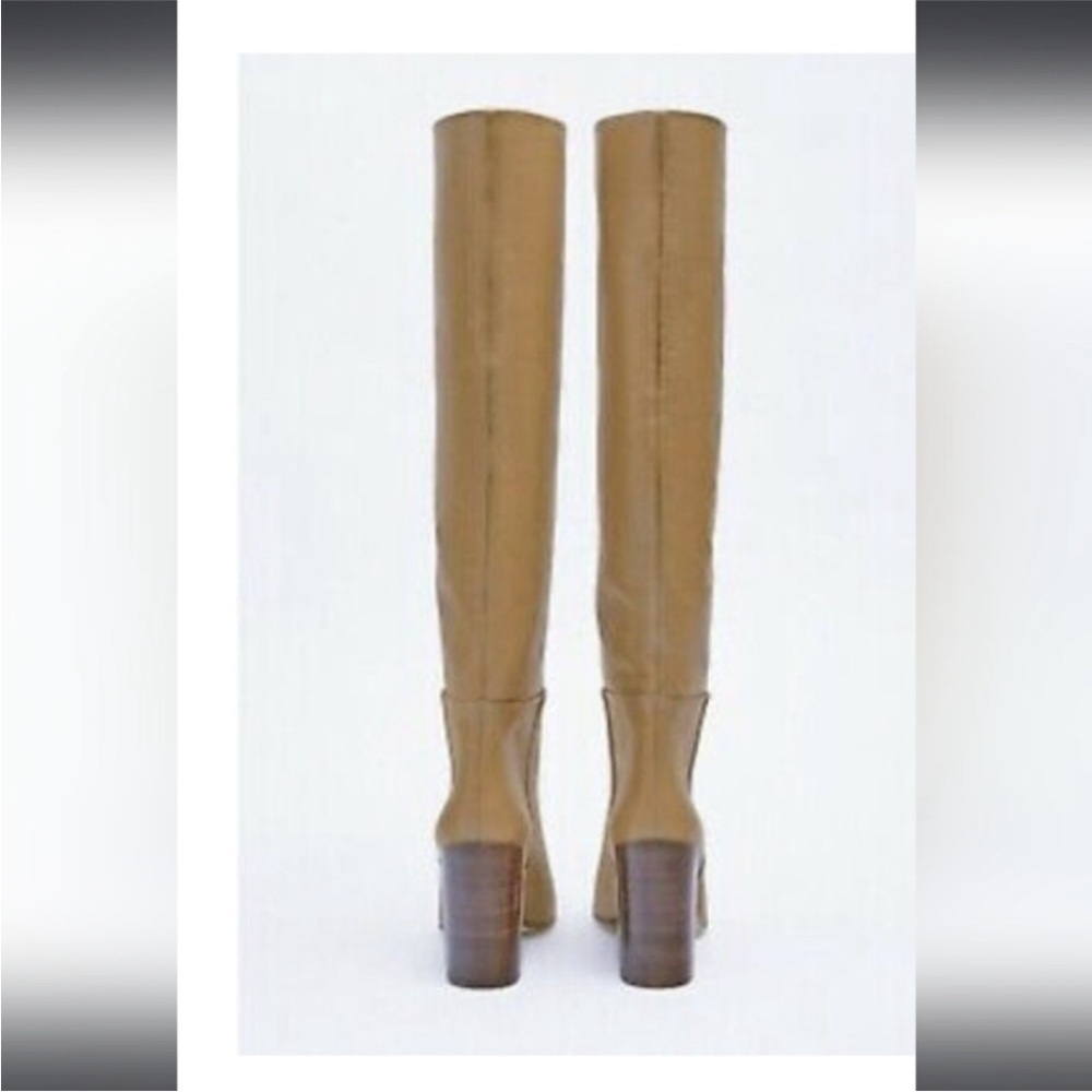 Zara Tan Heeled Boots - Picture 5 of 7
